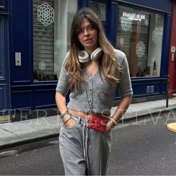 ZARA HEART BEADED KNIT CARDIGAN - Picture 6 of 14